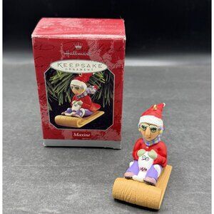 VTG 1998 Hallmark Keepsake Christmas Ornament "Maxine" Sledding w/Dog Floyd